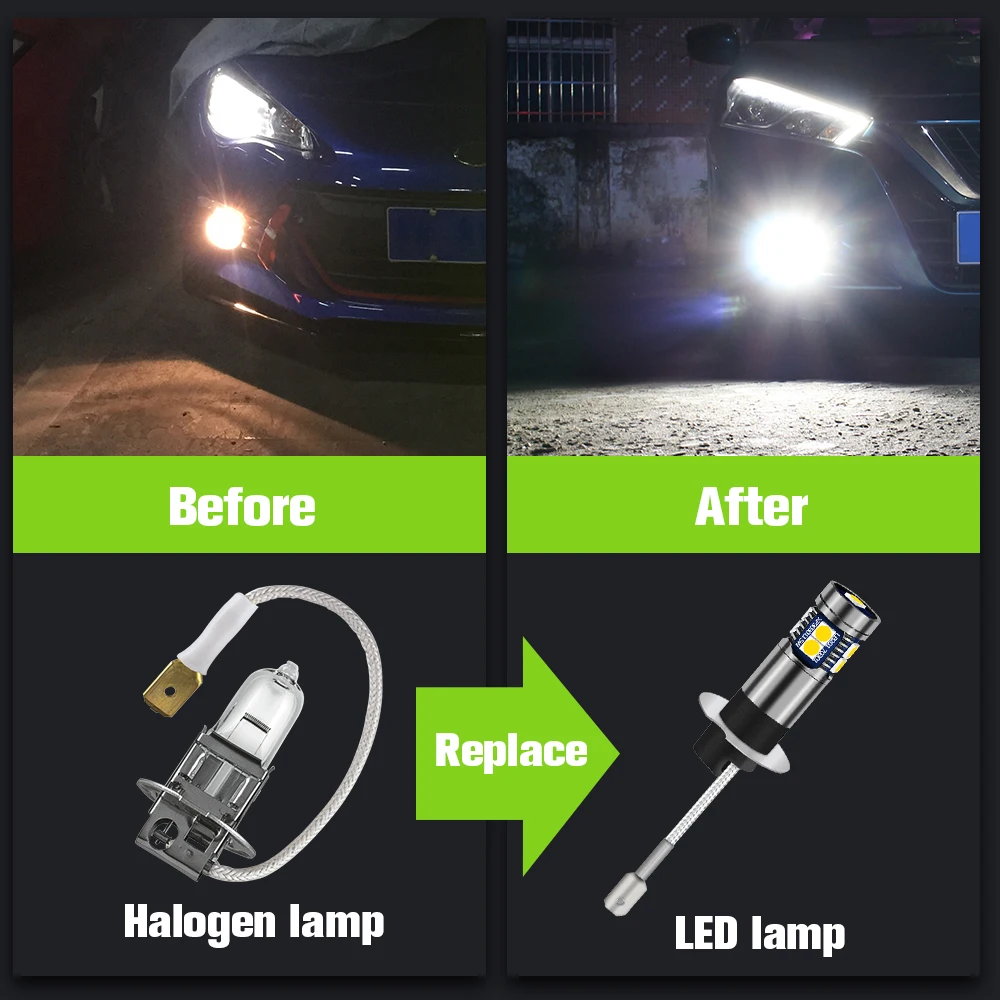 2pcs LED Fog Light Blub Lamp Canbus H3 For Subaru Forester SG 2003-2007 Tribeca 2008-2014 Legacy 1998-2006 Impreza 2001-2008 - купить по