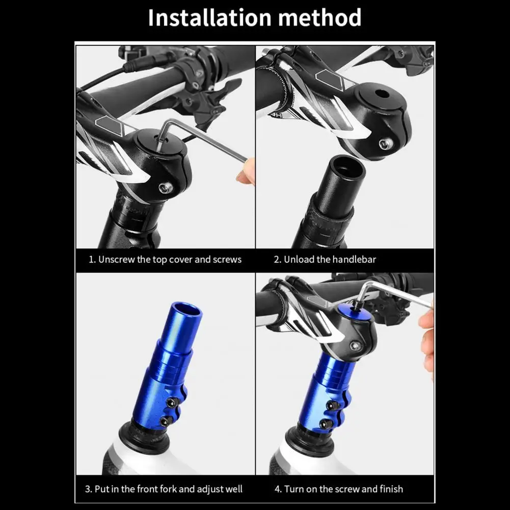 

Aluminium Alloy Practical Wear Resistant Bicycle Stem Riser Wide Compatibility Bicycle Fork Stem Extender Firm for Bike