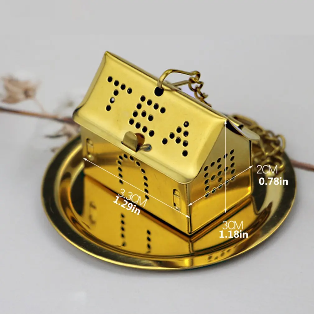 

304 Stainless Steel Creative Golden House Shape Tea Maker Herb Tea Strainer Tea Filter Tools Supplies