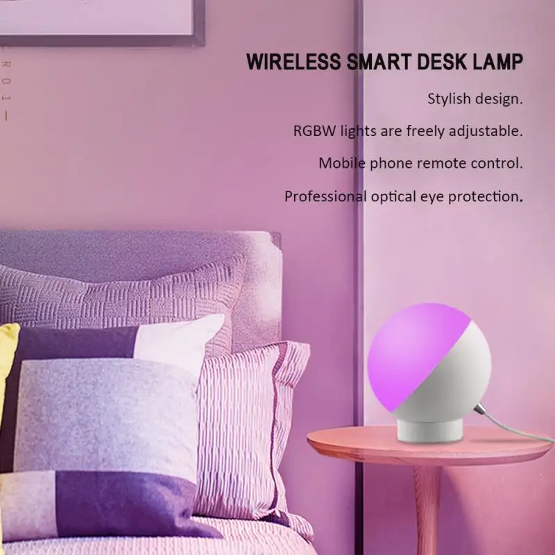 Умная настольная лампа для защиты глаз 7 Вт Wifi Интеллектуальный светильник совместимая с Alexa Google home управление через приложение Tuya