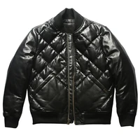 9510 read description high quality super warm genuine sheep skin duck down jacket men leather coat