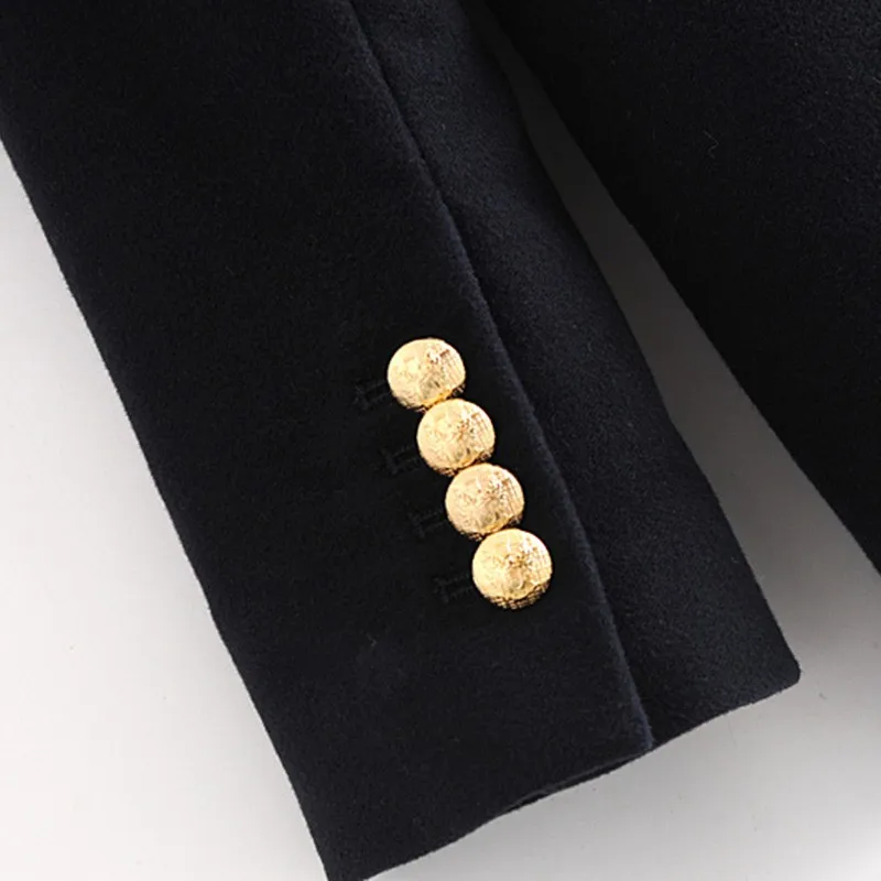 

Artsnie Double Breasted Pockets Winter Blazer Women Notched Long Sleeve Thick Coats Female Vintage Casual Warm Ladies Blazers