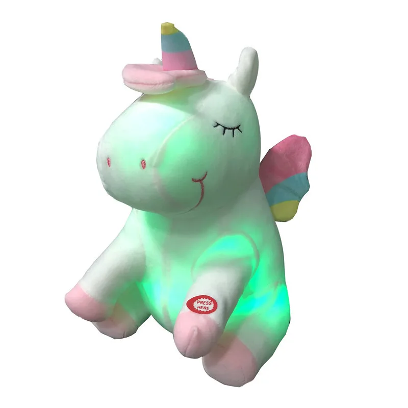 

25cm LED Rainbow Unicorn Plush Toys Plush Light Up Toys Stuffed Animals Cute Soft Angel Pony Horse Toy Kids Toys Birthday Gifts