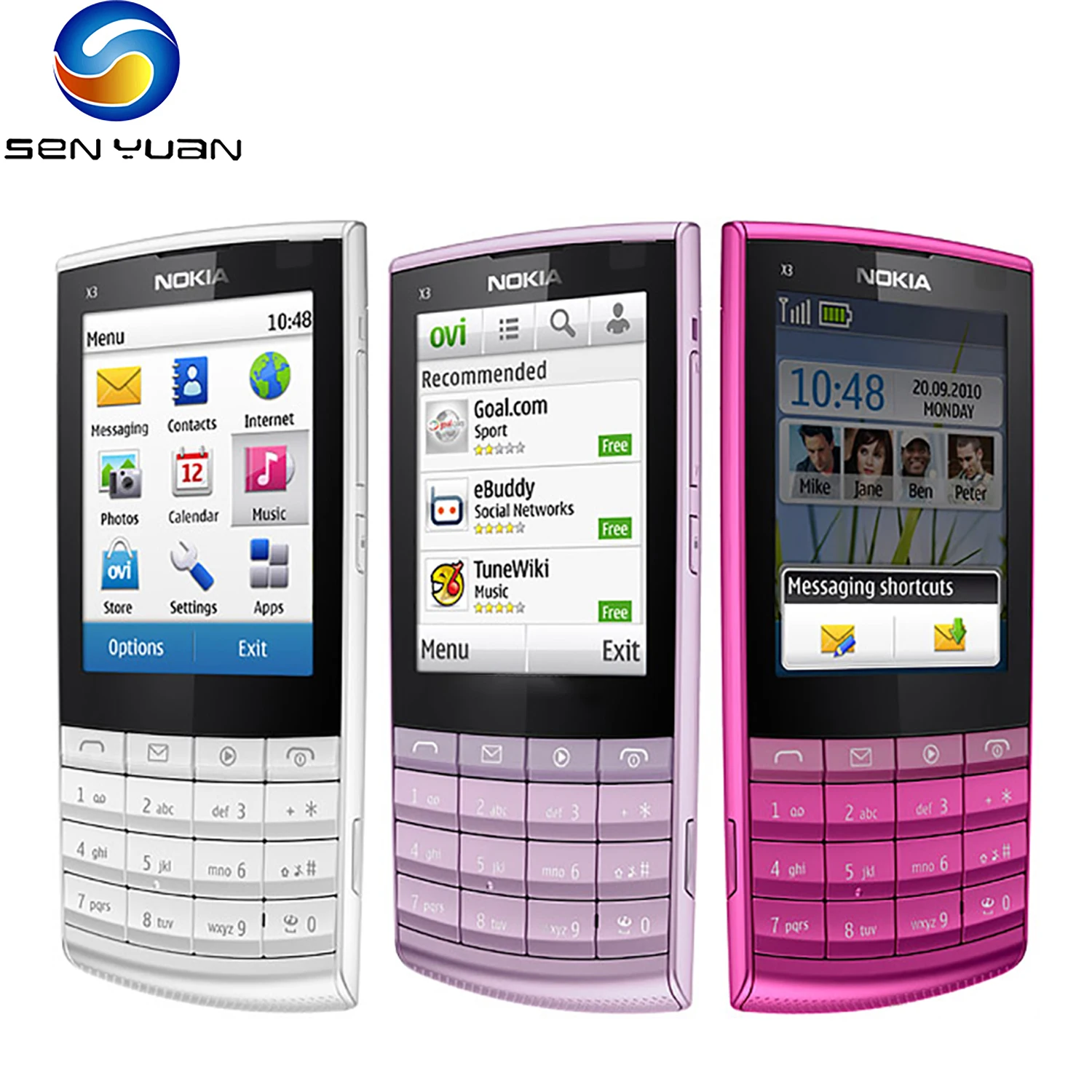 Оригинальный разблокирована Nokia X3 02 3G мобильный телефон 5 Цвета Восстановленное 2