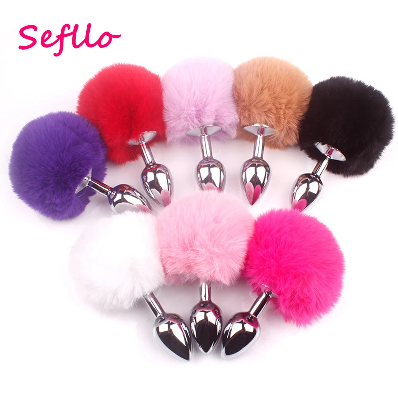Sefllo заглушка в виде хвоста кролика анальные игрушки из нержавеющей стали