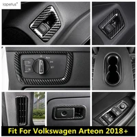 lapetus water cup holder panel window lift button cover trim carbon fiber look interior fit for volkswagen arteon 2018 2021