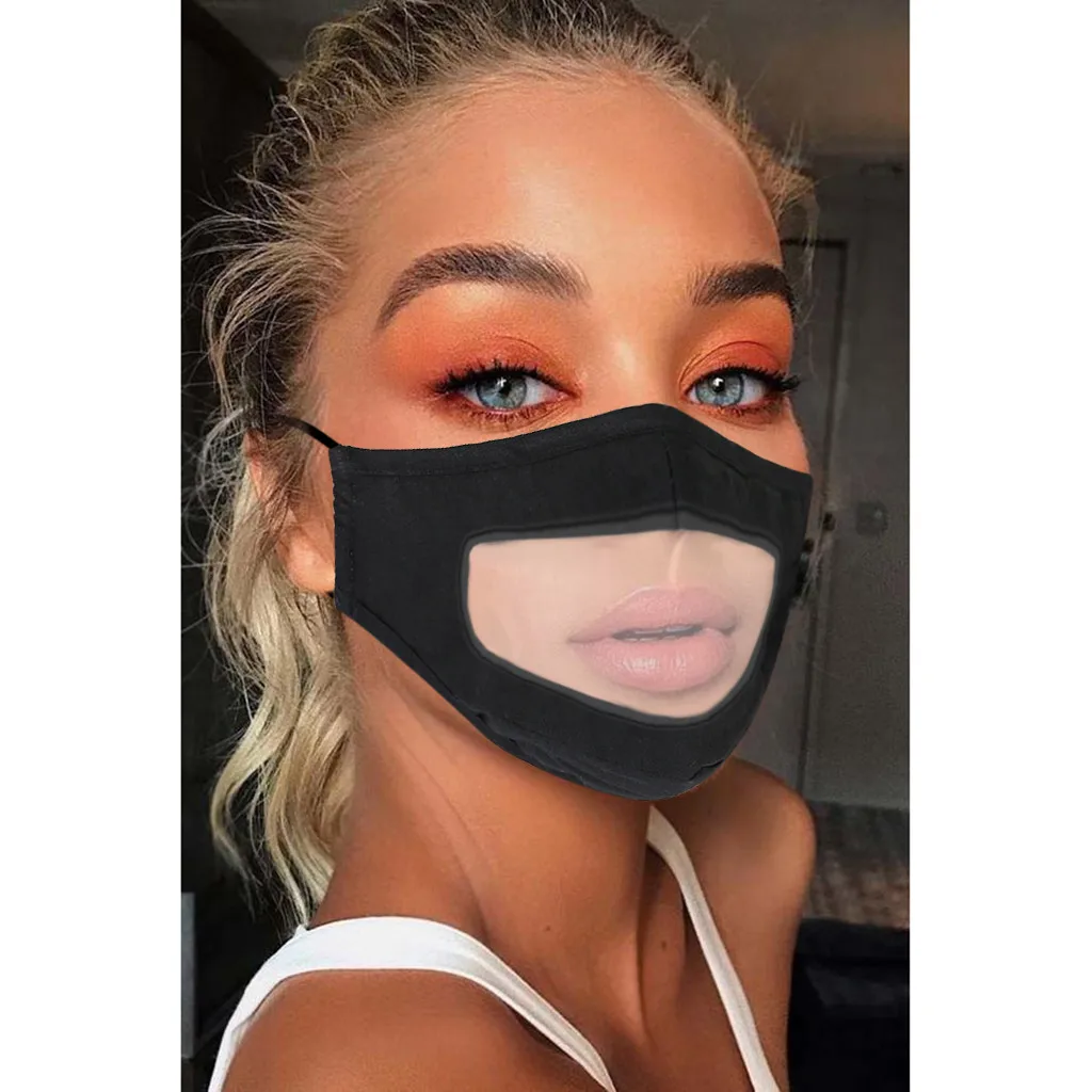 Воздухопроницаемая маска для лица с прозрачным окошком видимым выражением