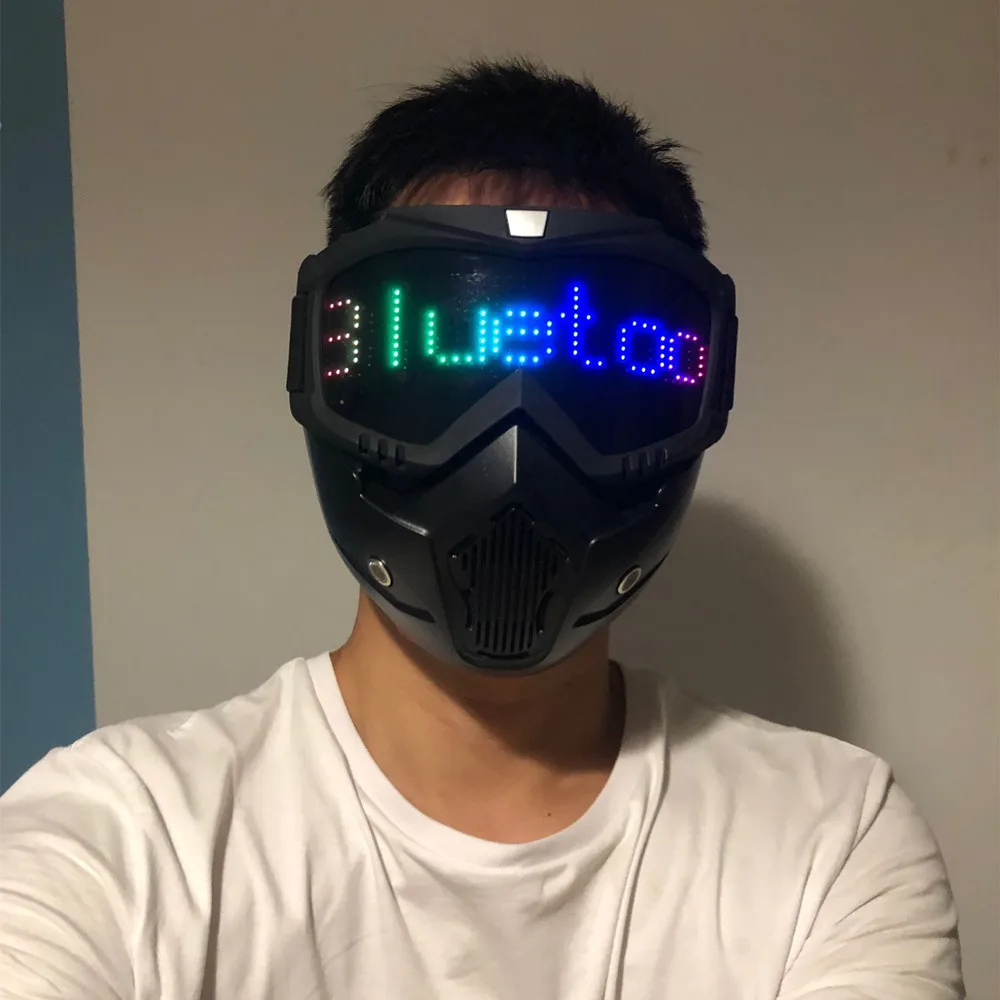 Rgb Led Light Up Mask Glasses Ski Goggles With App Bluetooth Programmable Costume Cosplay Party Matrix Display Board |