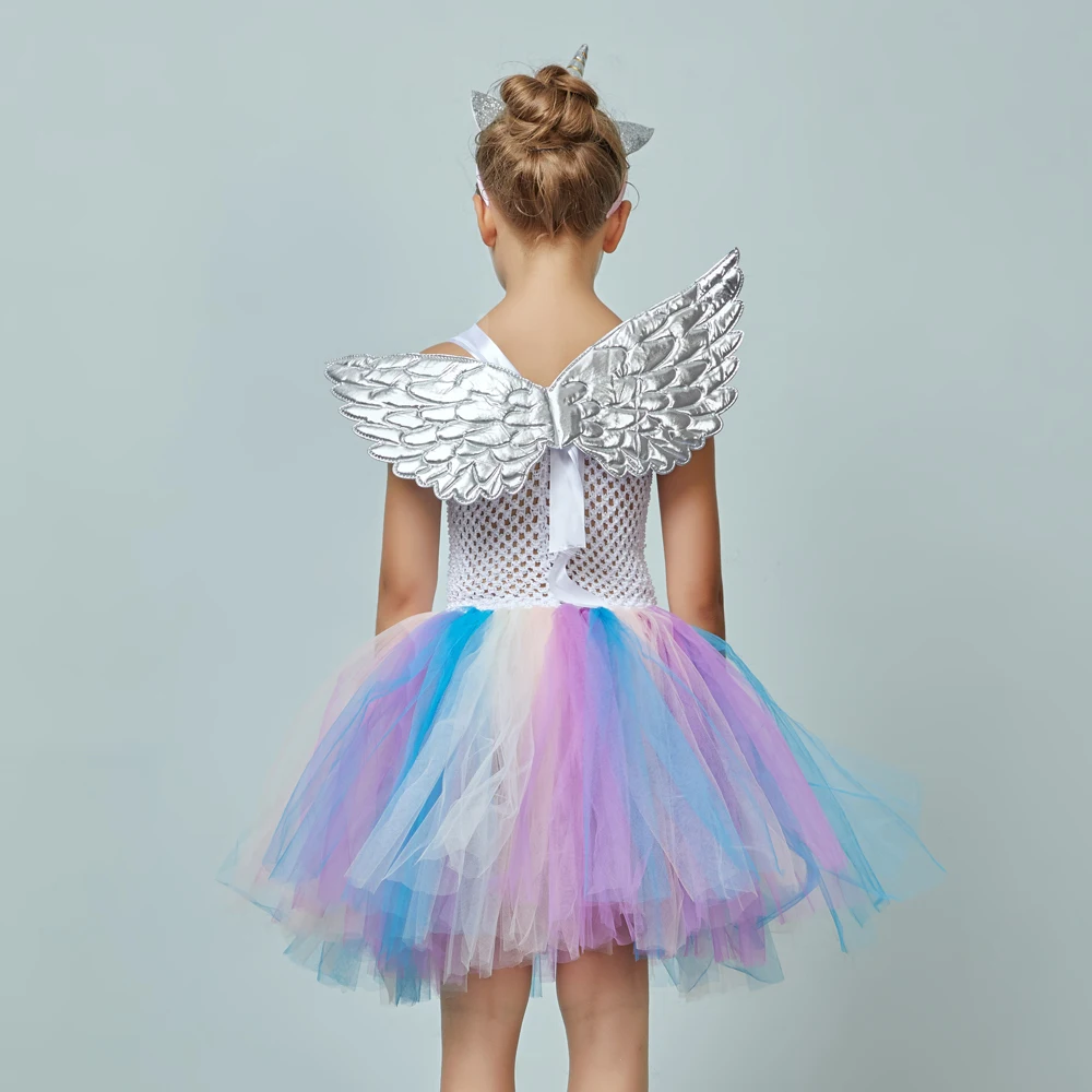 Новинка 2020 детский костюм единорога платье на Хэллоуин для девочек вечевечерние