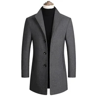 men wool blends coats autumn winter new solid color high quality mens wool jacket luxurious slim fit coat brand clothing