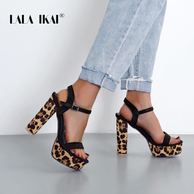 LALA IKAI/женские босоножки на очень высоком каблуке 12 см с пряжкой платформе