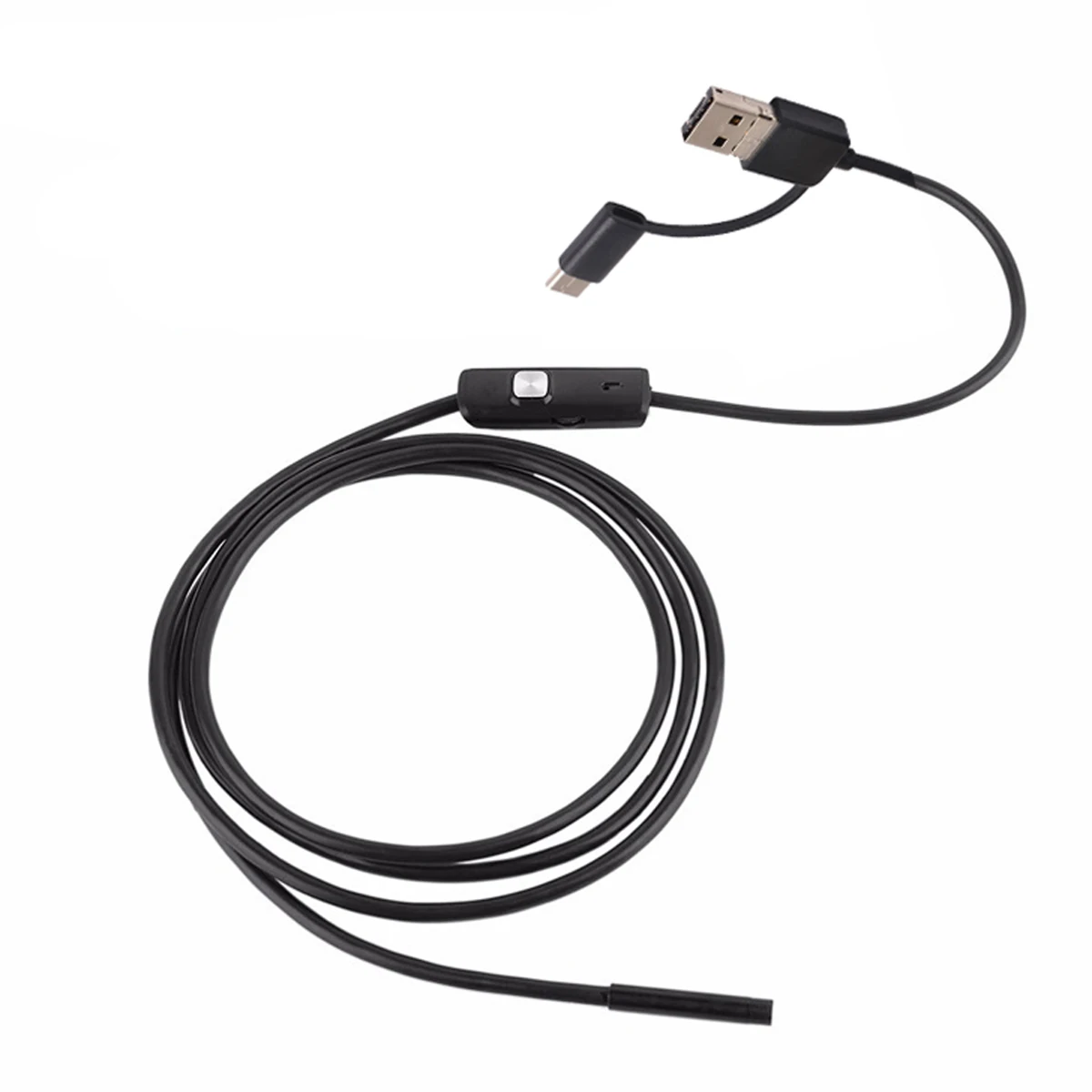 

3 In 1 Endoscope Type-C Micro USB PC Inspection Borescope Camera Waterproof 2.0 MegaPixel 6LED With Switch Button Eorescope