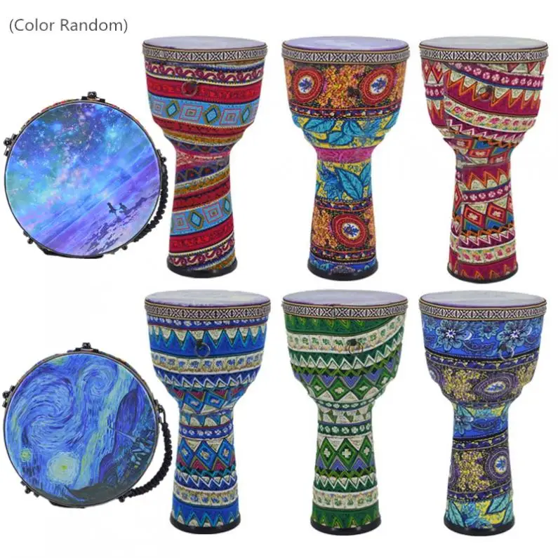 8 Inch African Beautiful Djembe Drum Colorful Cloth Art ABS Barrel PVC Skin Children Hand | Спорт и развлечения