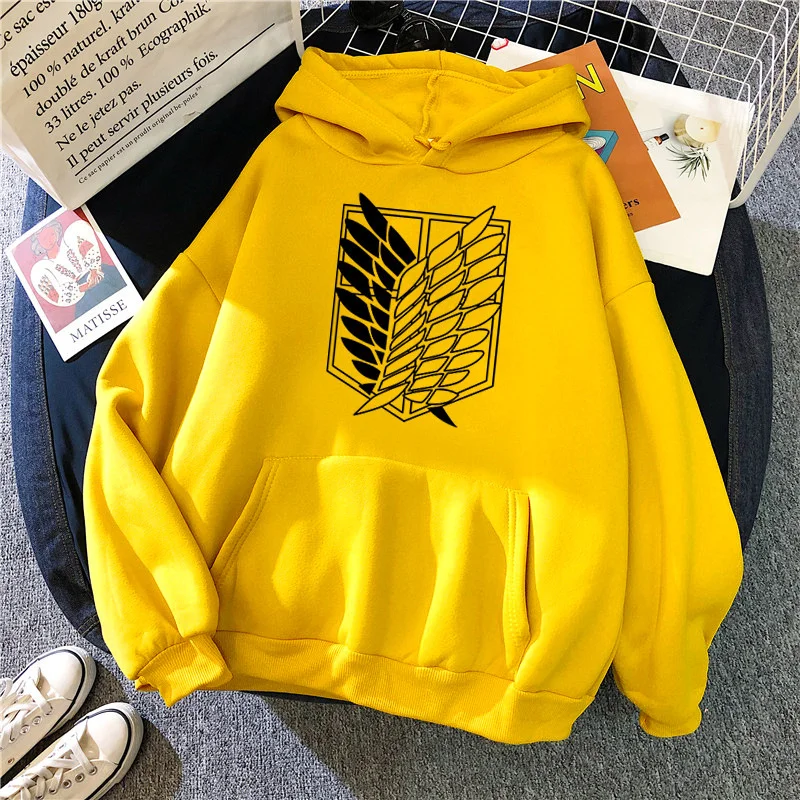 

2021 Anime Hoodie Attack on Titan Hoodied Long Sleeve Streetwear Harajuku Sweatshirt Women Unisex Sport Hoody Green Tops