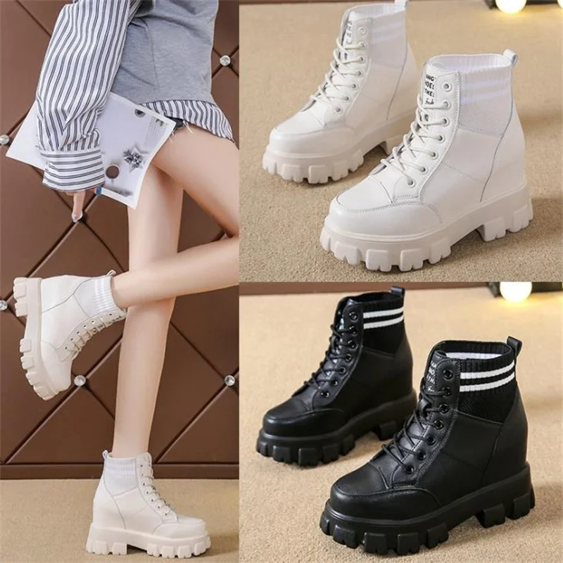 

Inner height boots 2022 autumn and winter thick-soled wedges British boots