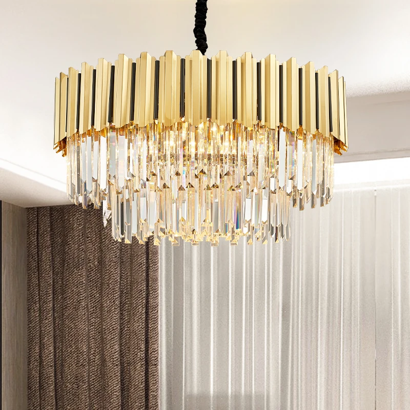 Post-modern fashion living room dining light luxury crystal chandelier designer Hong Kong style simple round atmosphere | Освещение
