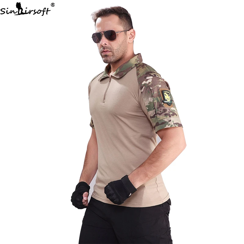 Мужская летняя футболка для пешего туризма 2020 Тактическая Военная камуфляжная