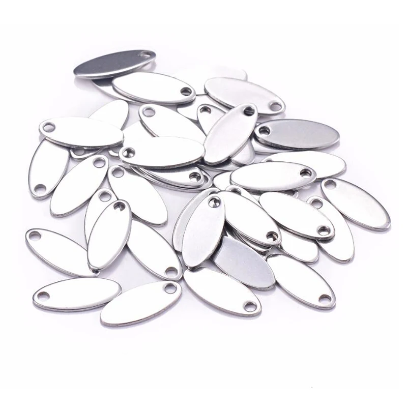 Пустые овальные штампы из нержавеющей стали серебристые/золотистые/розовые для