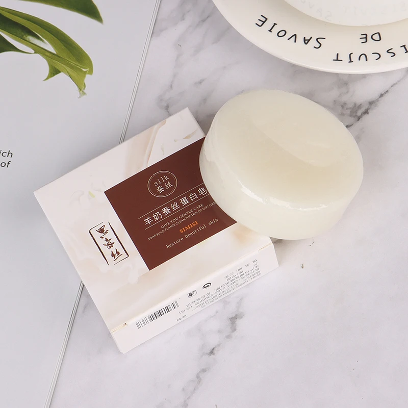 Мыло из натурального шелка с козьим молоком и прыщами 2020 шт. | Красота здоровье