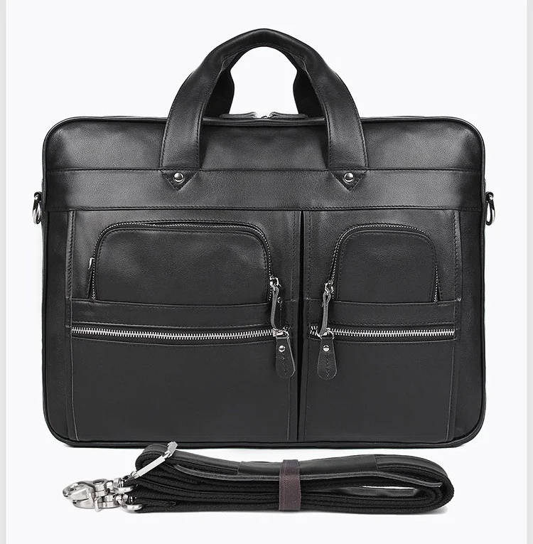 smooth leather2 Luufan Высококачественная официальная кожаная деловая сумка воловья сумка-портфель для 15 16 17 дюймов Сумка для ноутбука сумка на плечо двойного назначения - Цвет: smooth leather2
