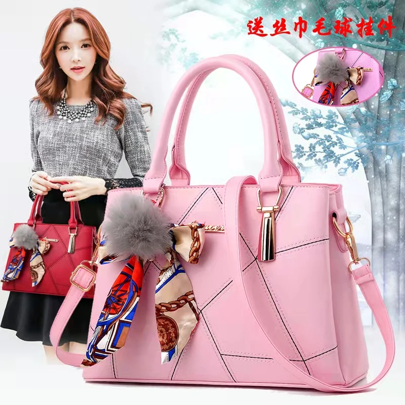

2021 New Fashion Leather Handbags Handbags Atmospheric Wild One-Shoulder Diagonal Bag Simple and Lightweight Waterproof Handbag