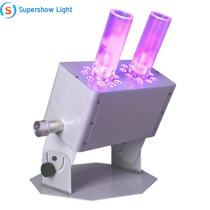Двухцилиндровый светодиодный CO2 Jet Machine 18x3w RGB 3 в 1 Белый Чехол Co2 сценический