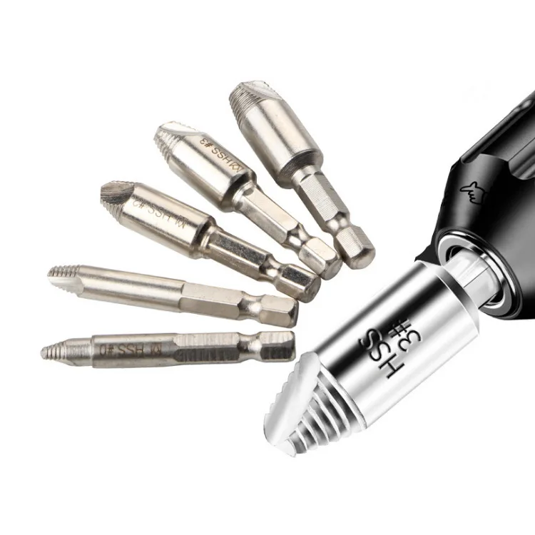 

5pcs Home Easy Out Screw Remover Accessories Durable Stripped Broken Drill Bits Breakage Hex Shank Bolt Extractor Woodworking