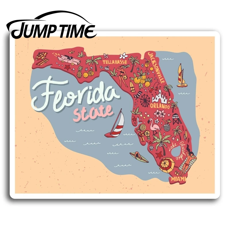 

Карта Флориды, Карта мира, США, виниловые Стикеры, наклейки для ноутбука, багажа, автомобильные наклейки на бампер, водонепроницаемые автомо...