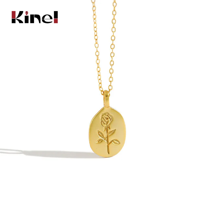 

Женское колье с подвеской в виде Розы, из серебра 925 пробы