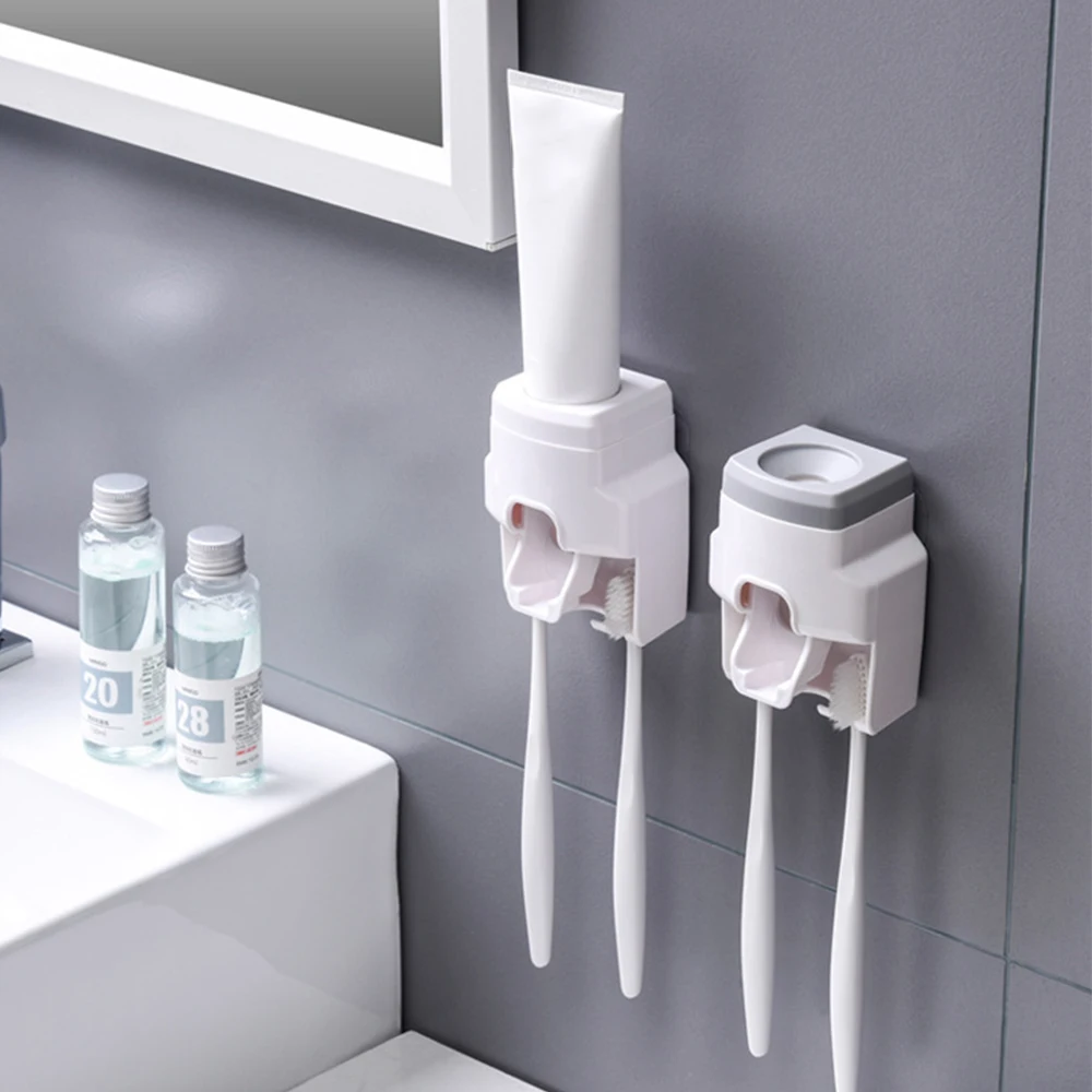 Automatic Toothpaste Dispenser Set with Wall Mounted Kids Hands Free Squeezer for bathroom | Дом и сад