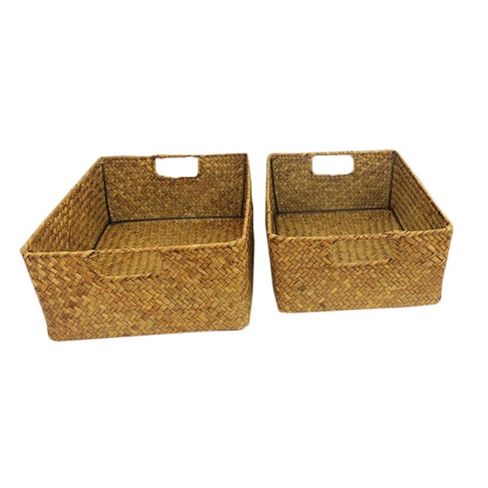 

Rattan Weaving Storage Baskets Handmade Storage Basket Seagrass Belly Straw Garden Flower Pot Planter Laundry Basket Gift