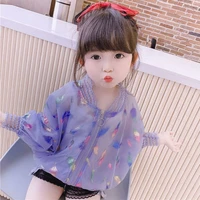 summer girls thin cool coat sun protection clothing for baby girls long sleeve floral cardigan kids jackets children outwear