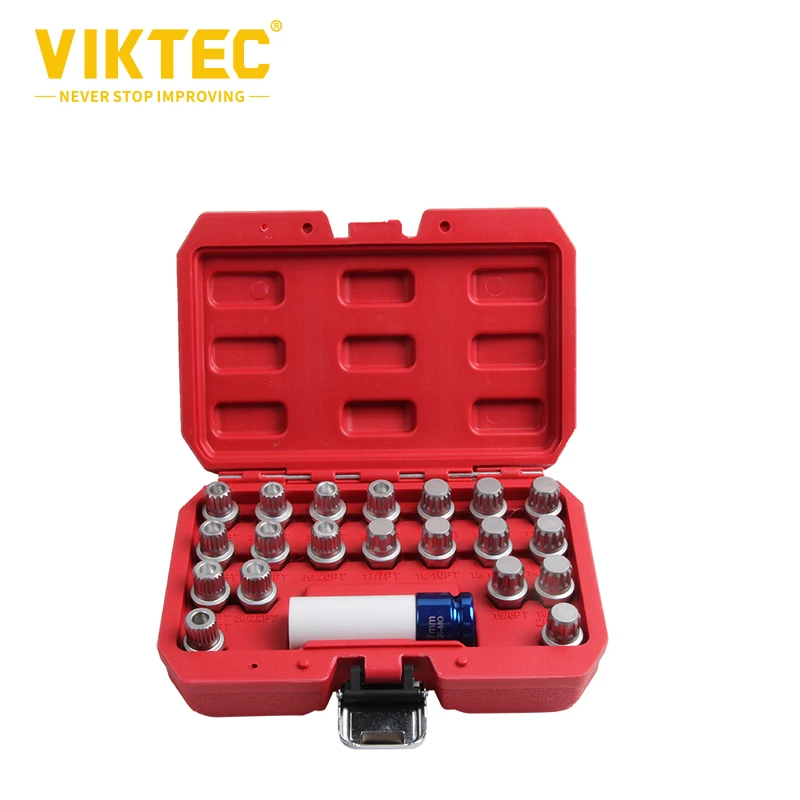 

VT13768A 21 шт. набор винтов для блокировки колес для BMW набор инструментов для удаления ключей от колес Противоугонный наконечник гайка винтова...