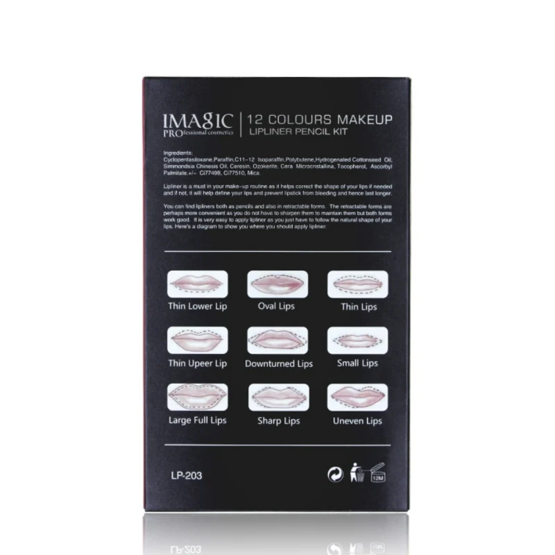 12 шт./компл. разноцветные вечерние подводки для губ Карандаш функциональный