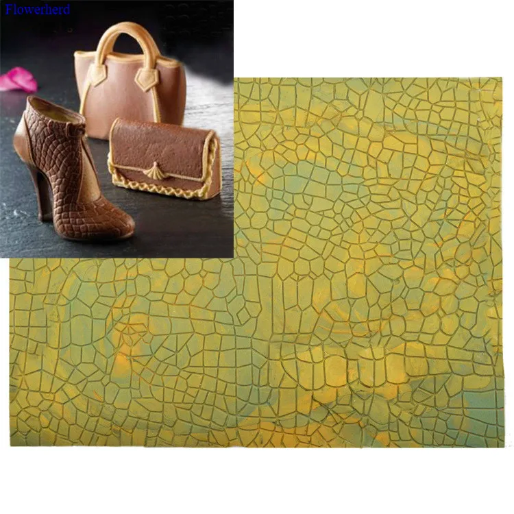 Имитация крокодиловой зернистой кружевной коврик силиконовая форма для помадки