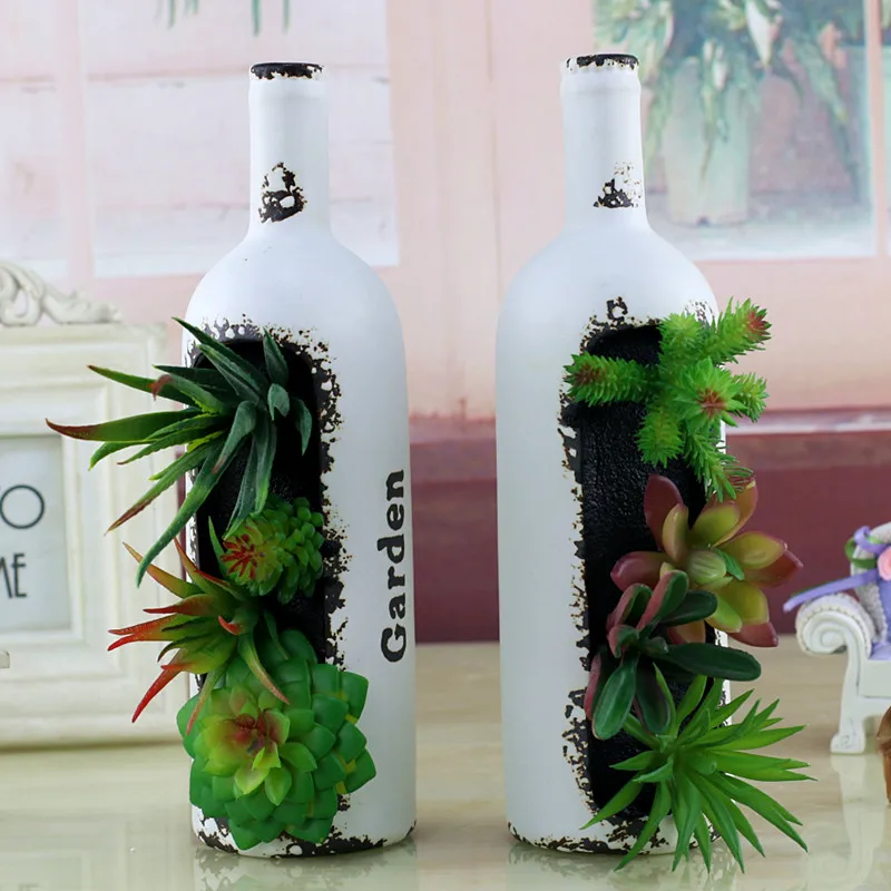 Украшения для бутылок вина колы украшения зеленые растения в горшке сочетание