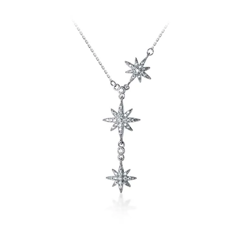 

Clavicle Chain Women's Necklace Simple S925 Sterling Silver Star Pendant Adjustable Size Short Sweater chain Jewelry Accessories