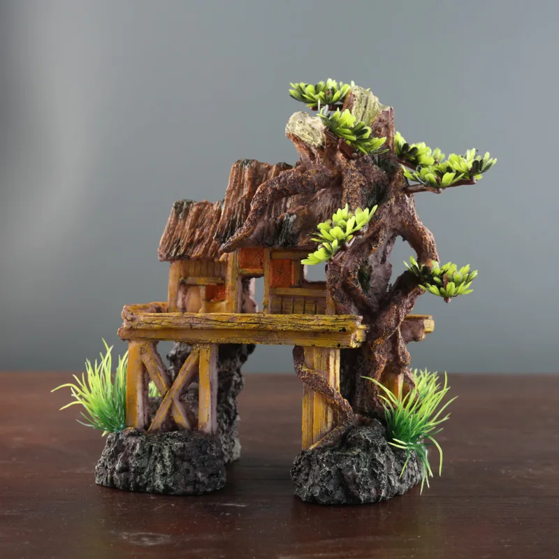 Аквариумные деревянные украшения для дома укрытие рыбок и креветок ландшафтный