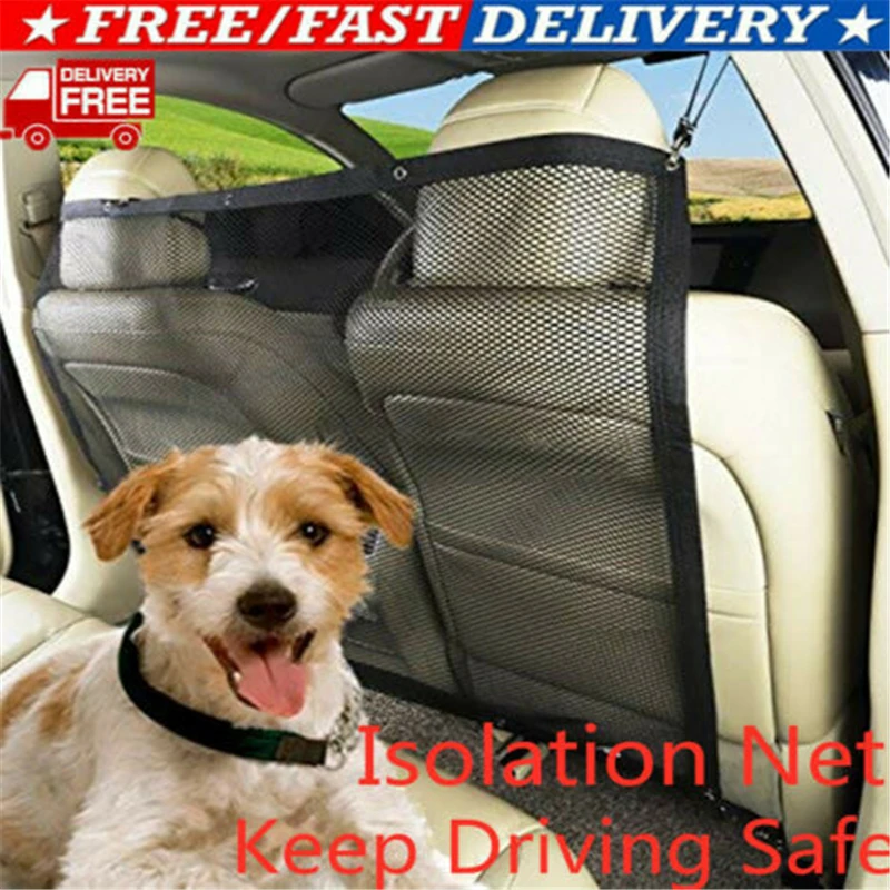 

Car Isolation Net Pets Safety Net Adjustable Car Back Seat Car Trunk Dog Barrier Mesh 115x62CM