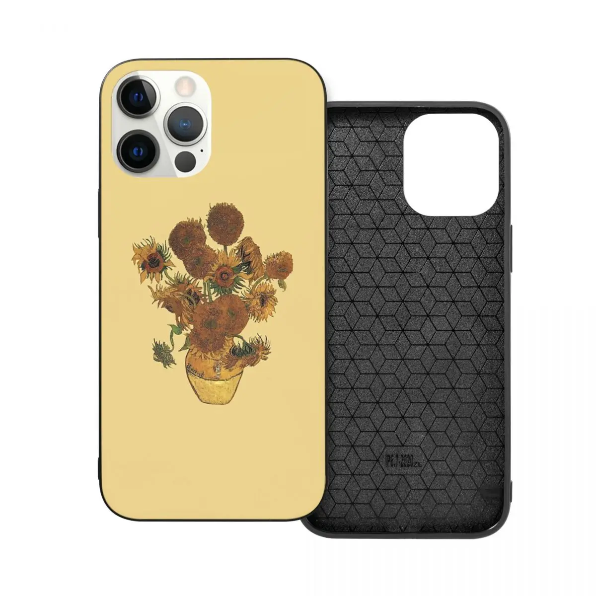 

Van Gogh Sun Flowers Grunge PC Glass TPU Phone Bumper for iPhone 12 11 Xs Xr X Pro Max Mini 7 8 Se2 Plus 6 6S