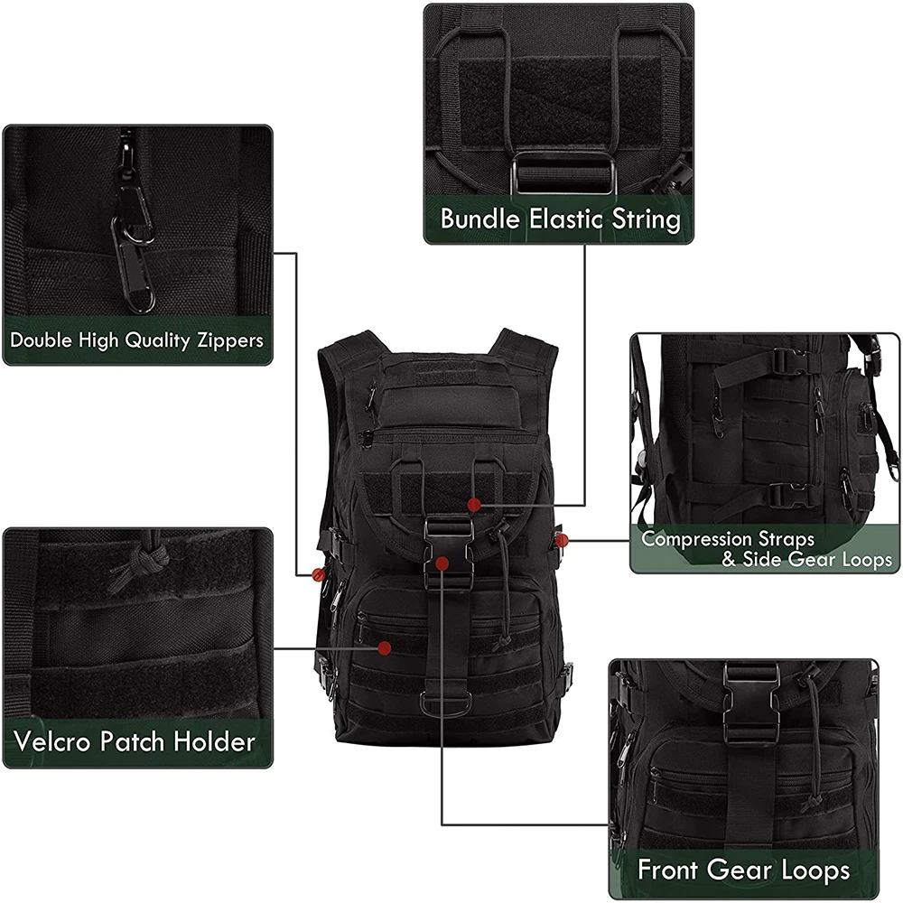 Военный Рюкзак армейский Тактический Molle мужская спортивная сумка для