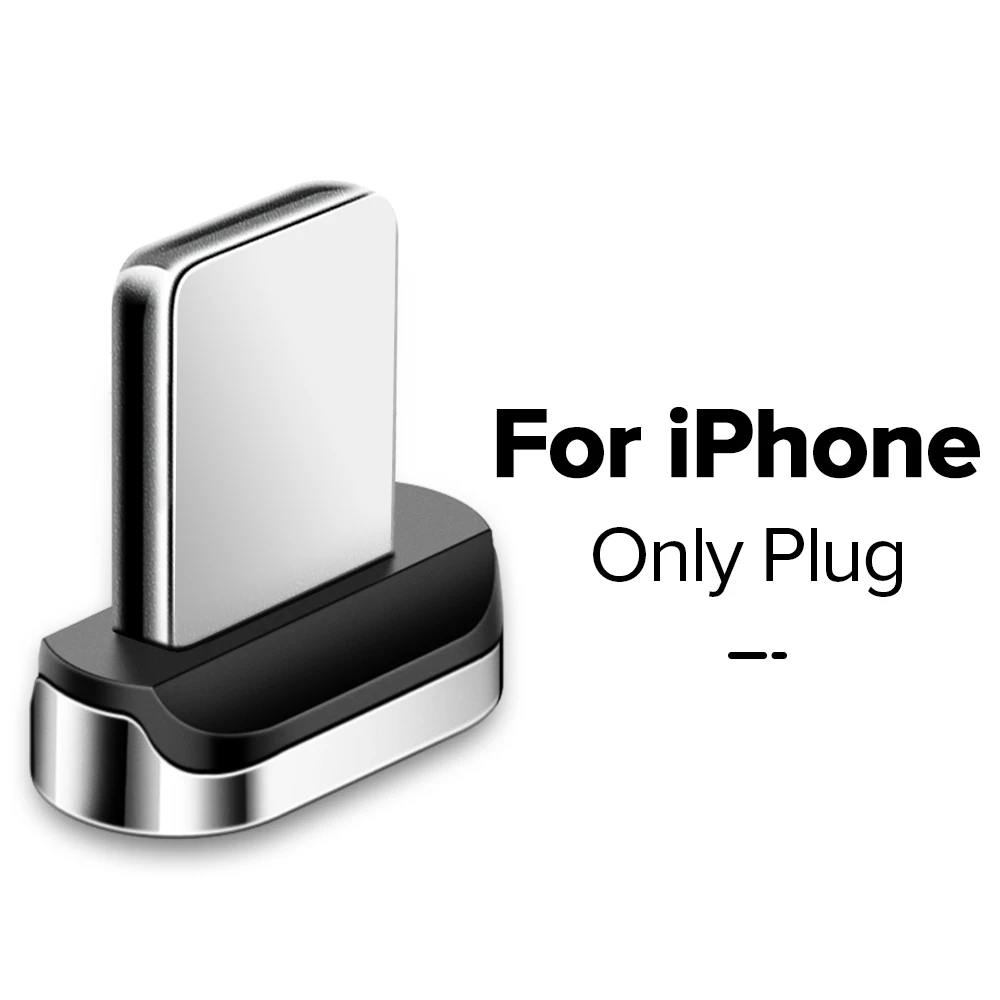 Only Plug For iPhone MCDODO, 3 А, магнитный USB кабель, быстрая зарядка, Micro USB, зарядное устройство, шнур, магнит, Тип C, кабель для телефона для iPhone XS MAX, Android, samsung - Цвет: Only Plug For iPhone