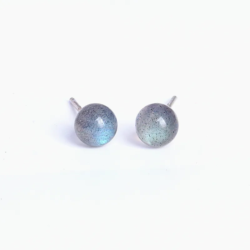 Женские серьги гвоздики из стерлингового серебра 925 пробы натуральный цветной