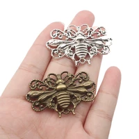 5pcs tibetan silver large bumble bee honeybee insects pendant charms for diy jewelry necklace making findings