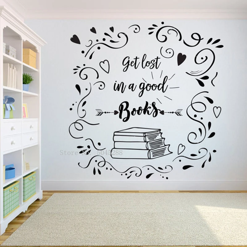 Семейные книги цитаты Читальная комната библиотека книжный магазин наклейки