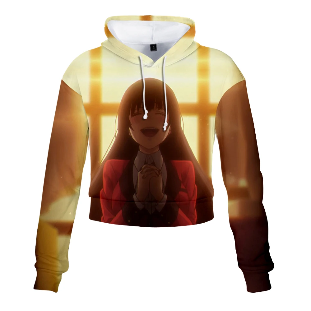 Kakegurui Короткая Толстовка с капюшоном Модный милый сексуальный женский тренд из