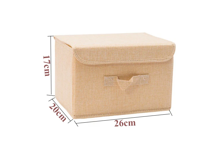 S Beige Хлопковая ткань куб коробка для хранения мультфильм вышивка корзина для белья для ящика шкафа Showcas держатели для хранения игрушки Органайзер корзины - Цвет: S Beige