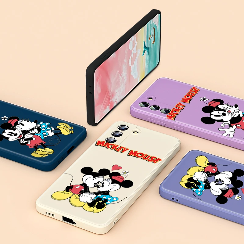 

Mickey Cartoon Disney Funny Phone Case For Samsung Note 20 10 S21 S20 FE S10 Ultra Plus Lite Pro 5G Liquid Silicone Soft Capa