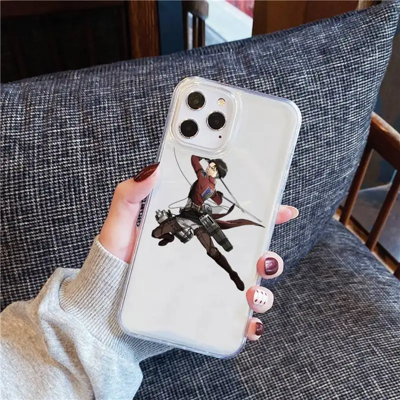 

attack on titan Phone Case Transparent for iPhone 12 11 mini pro XS MAX 6 6S 8 7 Plus X 5S SE 2020 XR