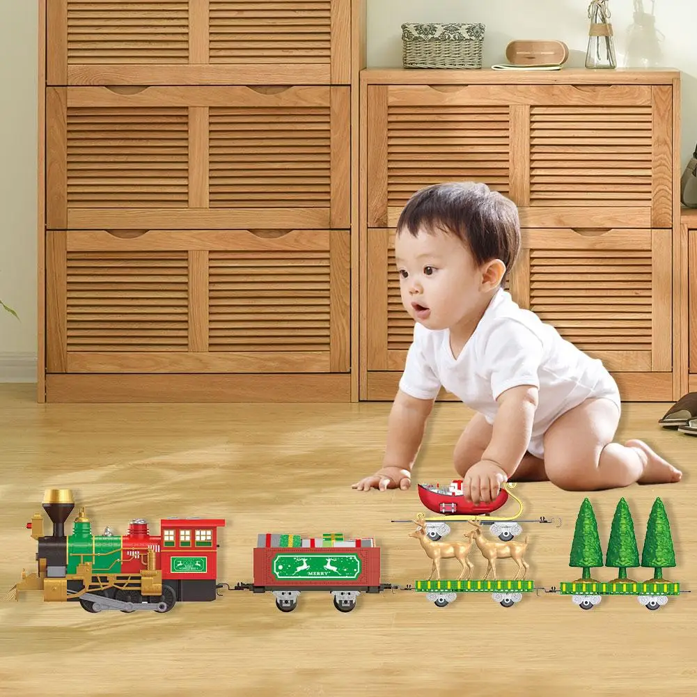 

Christmas Electric Rail Car Train Toy Children's Electric Toy Railway Train Set Racing Road Early Education Toys